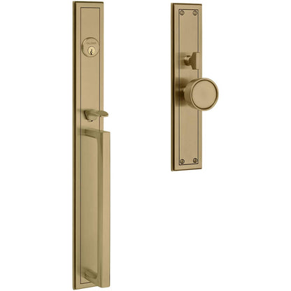 Baldwin Hollywood Hills Mortise Handleset Trim - Satin Brass and Black - Full Dummy