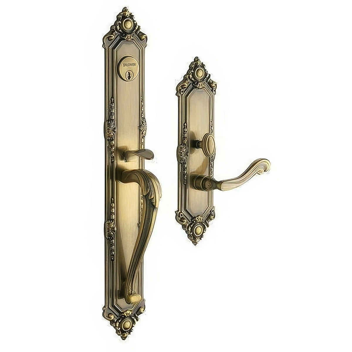 Kensington Baldwin mortise door lock in Satin Brass and Black
