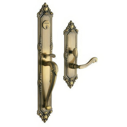 Kensington Baldwin mortise door lock in Satin Brass and Black