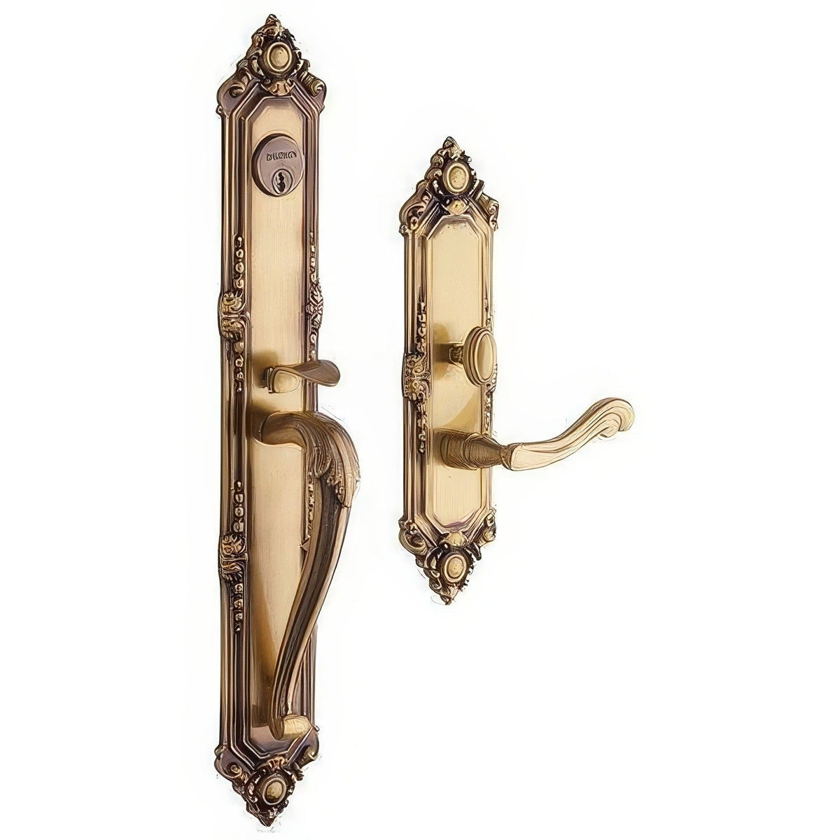Kensington Baldwin mortise door lock in Satin Brass and Brown