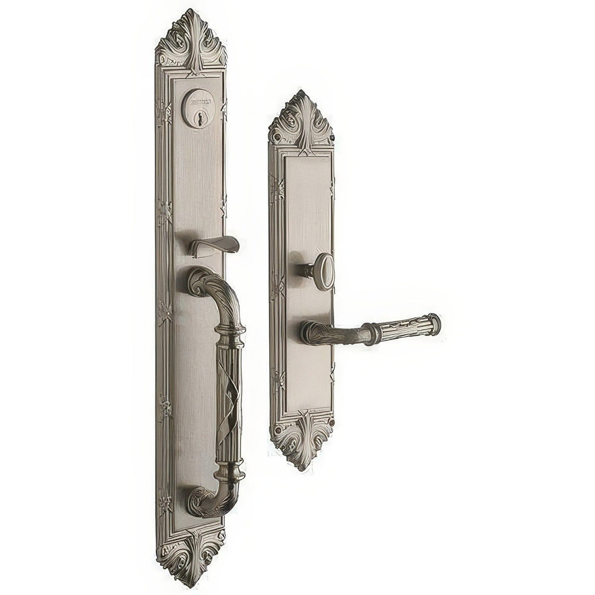 Edinburgh Baldwin mortise door lock in Lifetime Satin Nickel