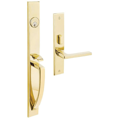 Baldwin Lakeshore Mortise Handleset Trim with 5162 Lever - Lifetime PVD Satin Brass - Right Hand Full Dummy