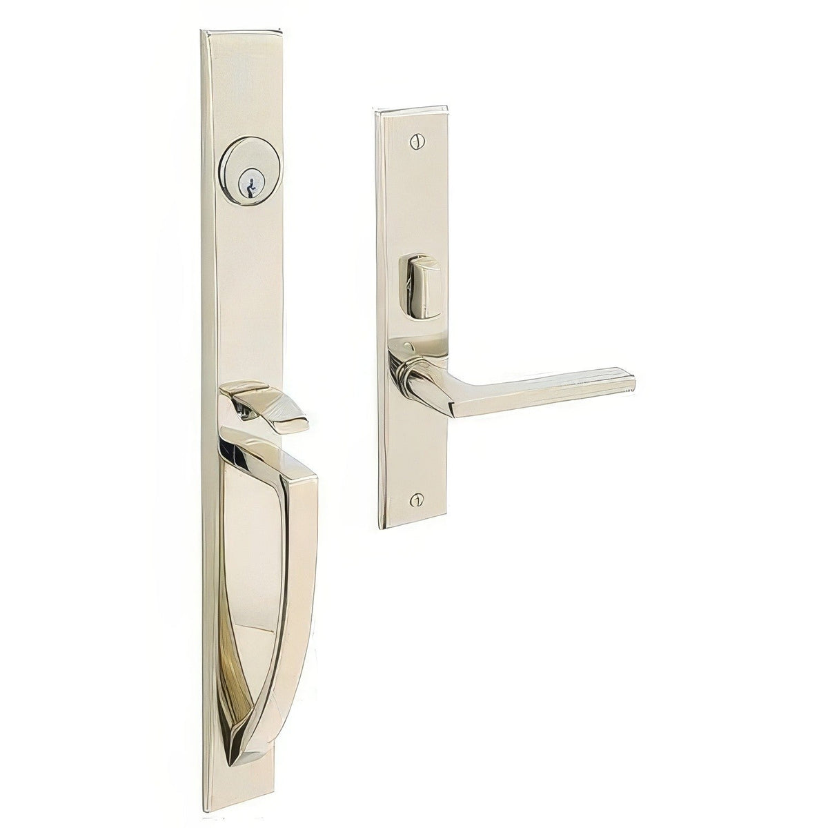 Lakeshore Baldwin mortise door lock in Lifetime Polished Nickel