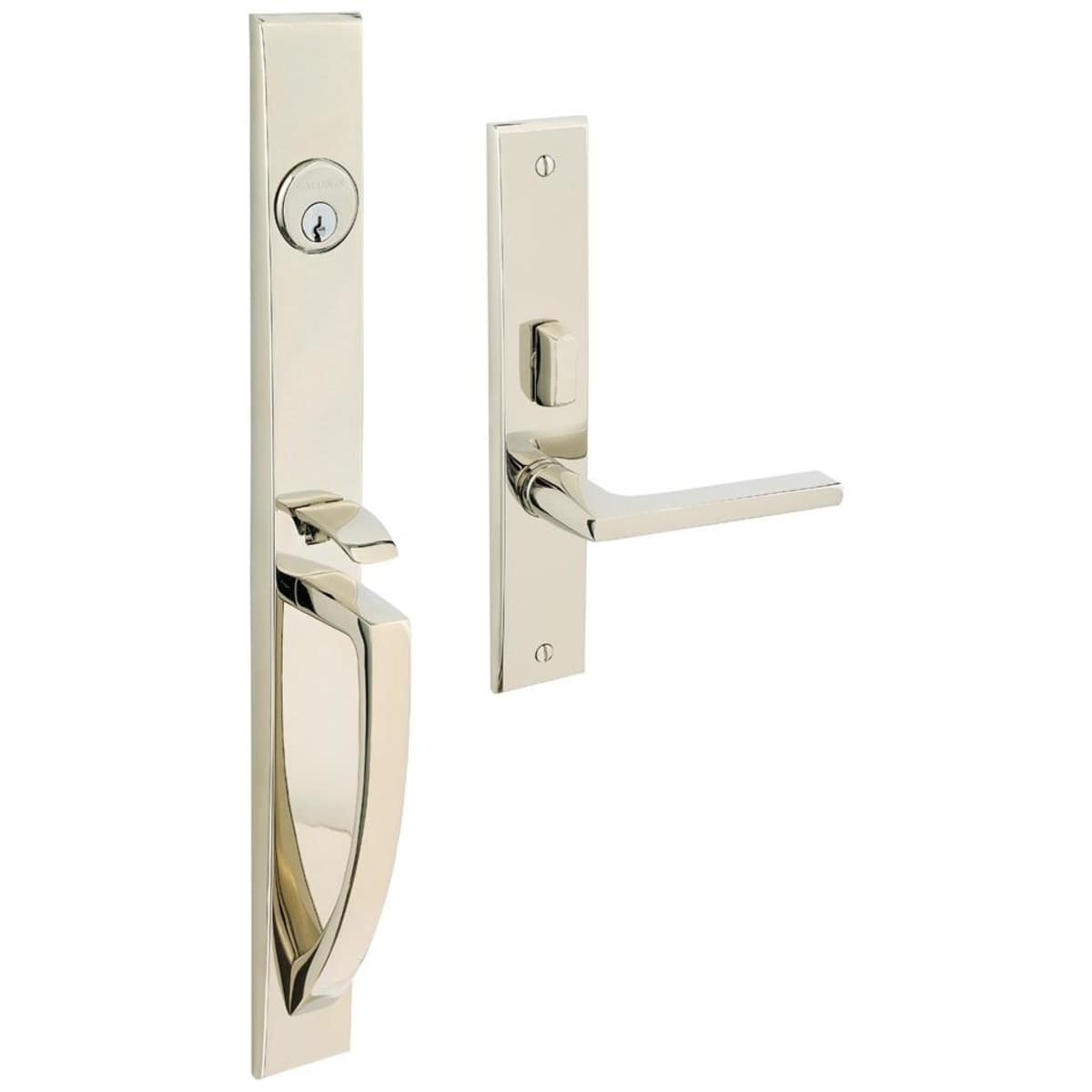 Baldwin Lakeshore Mortise Handleset Trim with 5162 Lever - Lifetime Polished Brass - Right Hand Full Dummy