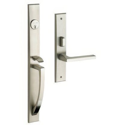 Lakeshore Baldwin mortise door lock in Lifetime Satin Nickel