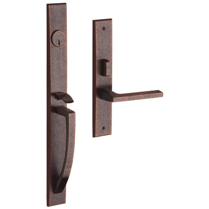 Baldwin Lakeshore Mortise Handleset Trim with 5162 Lever - Distressed Oil Rubbed Bronze - Right Hand Full Dummy