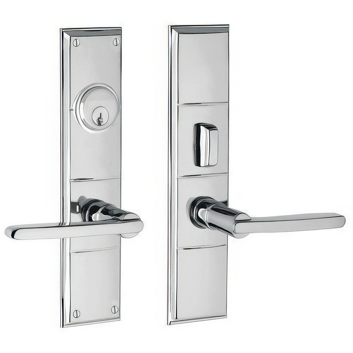 Houston Baldwin mortise door lock in Polished Chrome