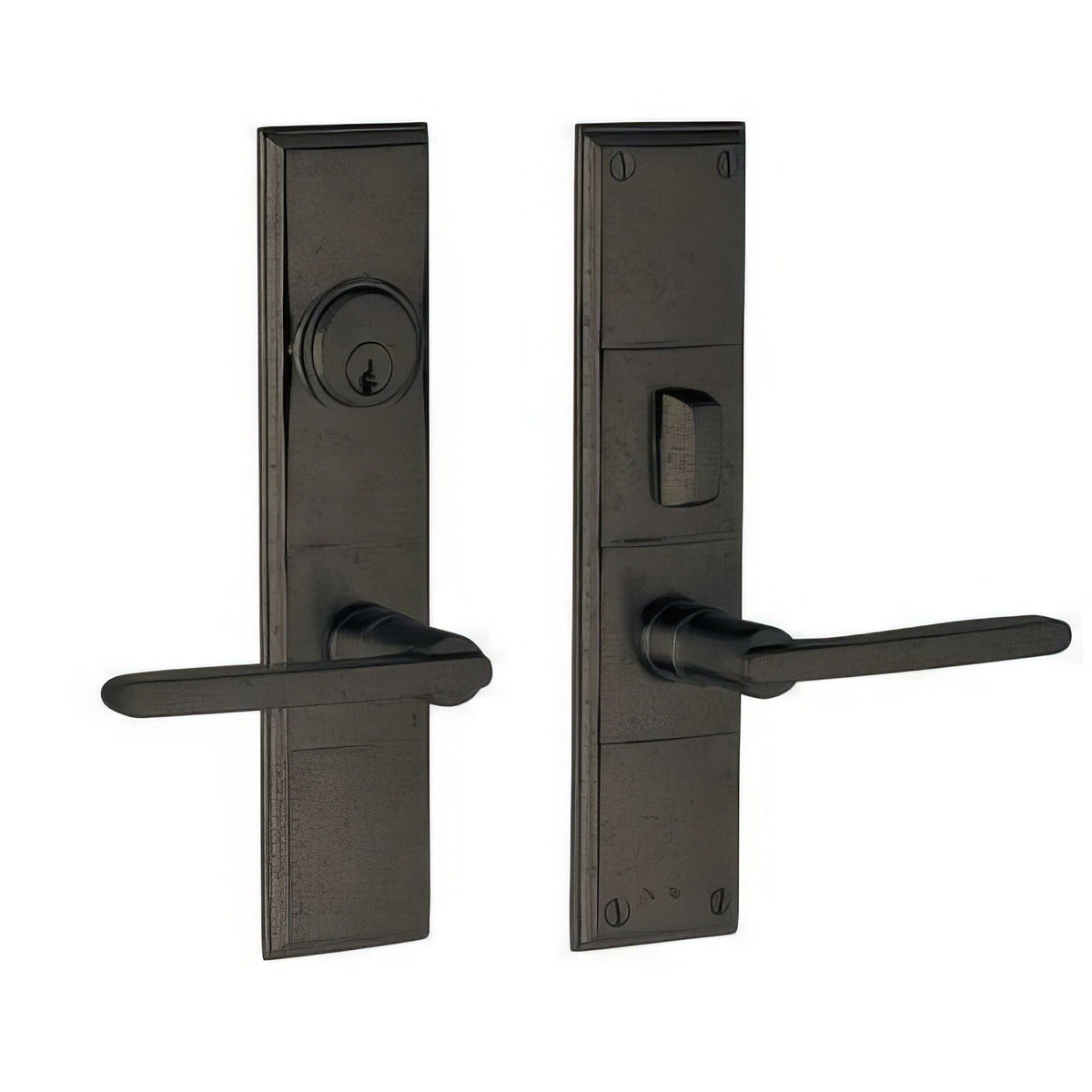 Houston Baldwin mortise door lock in Distressed Oil Rubbed Bronze