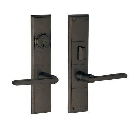 Houston Baldwin mortise door lock in Distressed Oil Rubbed Bronze