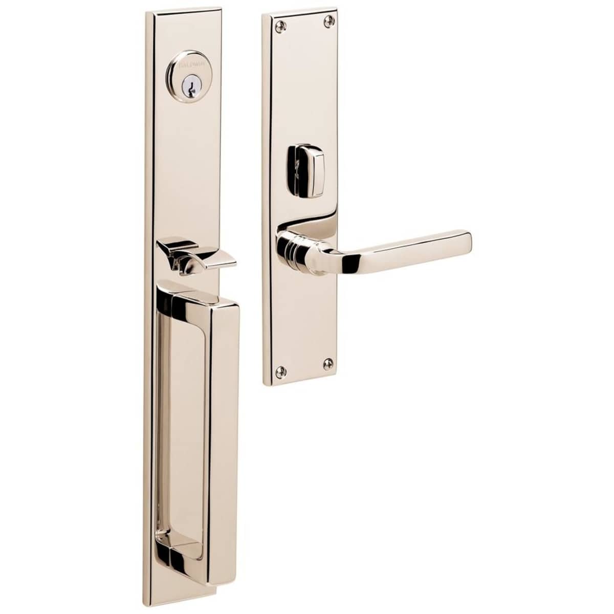 Baldwin Minneapolis 16" Mortise Handleset Trim - Lifetime Polished Brass - Right Hand Full Dummy