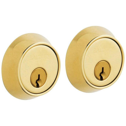 8011 Baldwin Contemporary Double Cylinder Deadbolt - Lifetime Polished Brass
