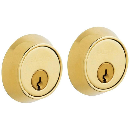 8011 Baldwin Contemporary Double Cylinder Deadbolt - Lifetime Polished Brass