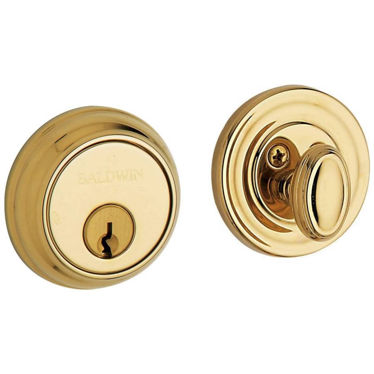 Estate 8031 Single Cylinder Keyed Entry Deadbolt – Lifetime Polished Brass