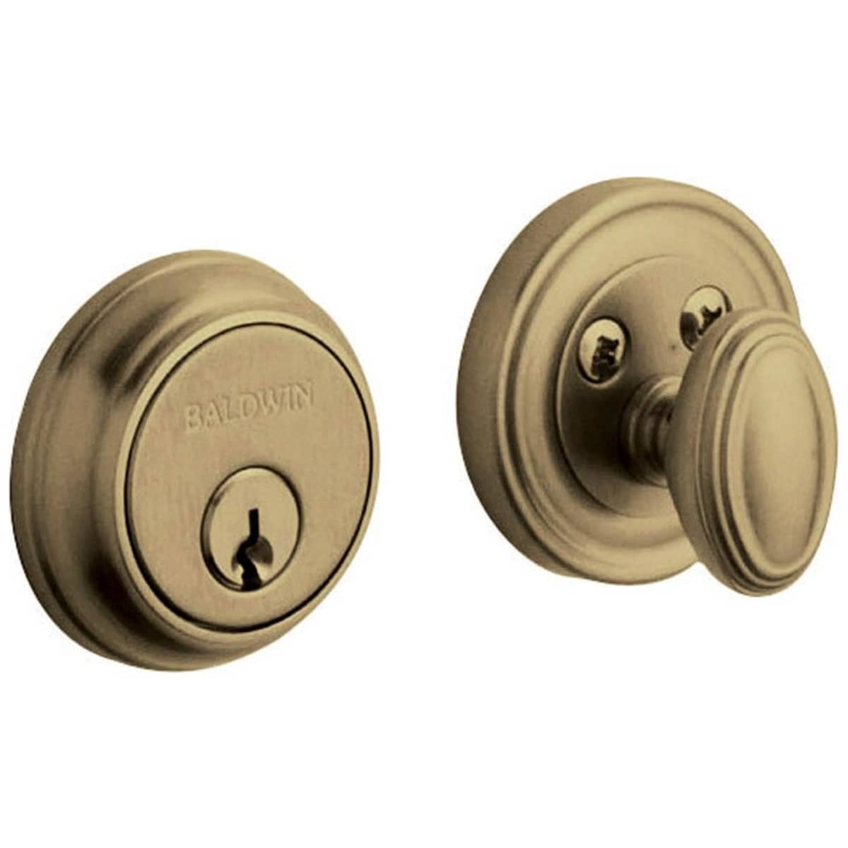 Estate 8031 Single Cylinder Keyed Entry Deadbolt – Satin Brass and Black