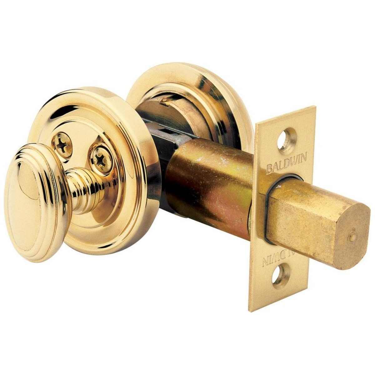 Estate 8031 Single Cylinder Keyed Entry Deadbolt – Satin Brass and Brown