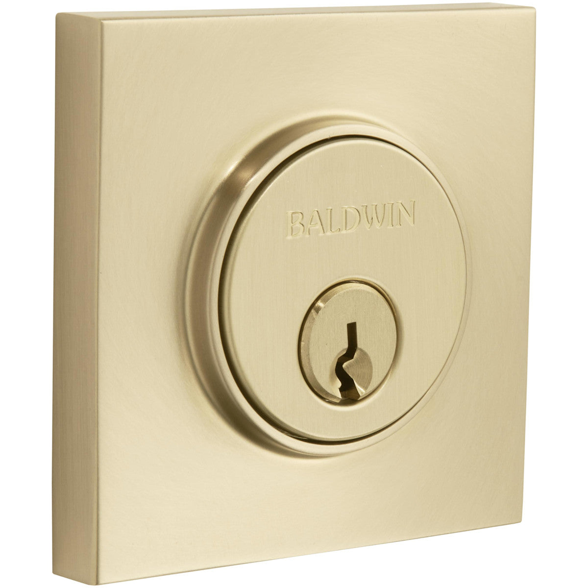 Baldwin 8220 Contemporary Square Single Cylinder Deadbolt - Vintage Brass
