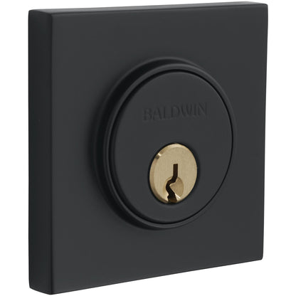 Baldwin 8220 Contemporary Square Single Cylinder Deadbolt - Satin Black