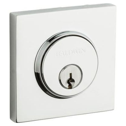 Baldwin 8220 Contemporary Square Single Cylinder Deadbolt - Polished Chrome