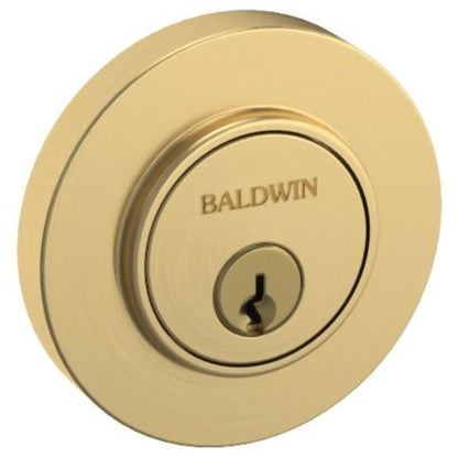 Baldwin 8244 Contemporary Solid Brass Single Cylinder Keyed Entry Deadbolt from the Estate Collection - Lifetime Satin Brass