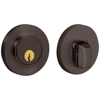 Baldwin 8244 Contemporary Solid Brass Single Cylinder Keyed Entry Deadbolt from the Estate Collection - Venetian Bronze