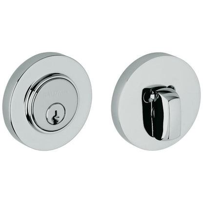 Baldwin 8244 Contemporary Solid Brass Single Cylinder Keyed Entry Deadbolt from the Estate Collection - Polished Chrome