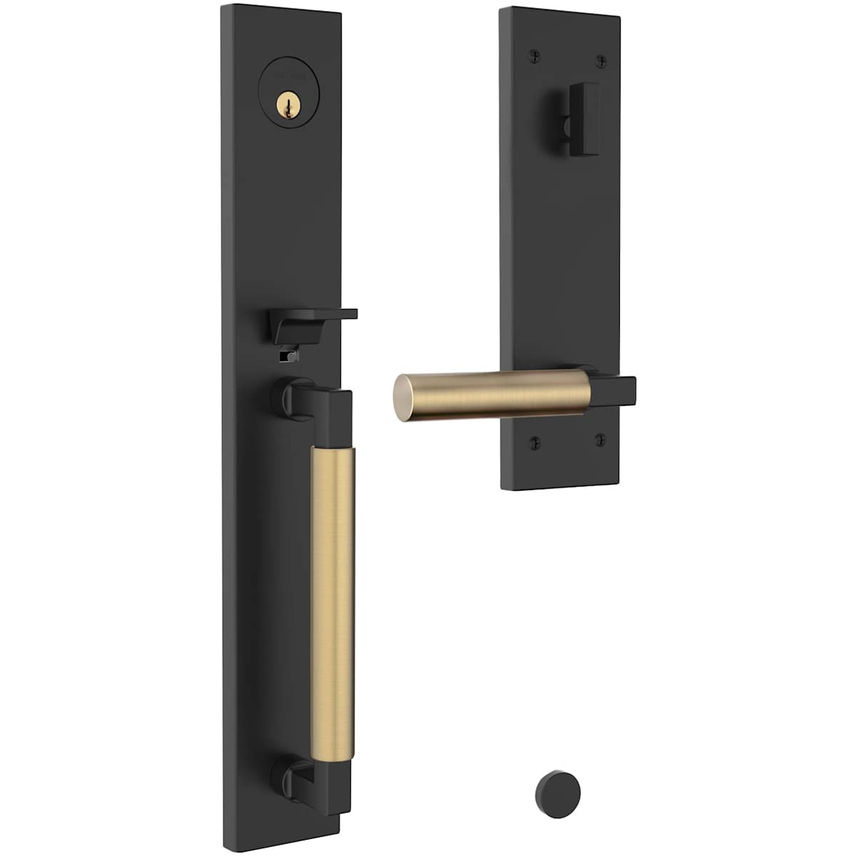 Baldwin Gramercy 85316.RENT handleset - Satin Black / Polished Nickel