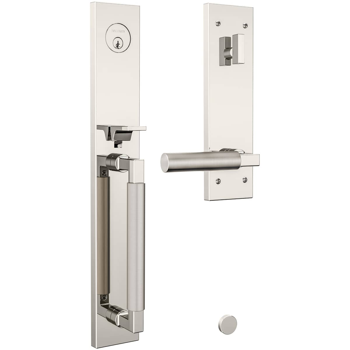 Baldwin Gramercy 85316.RENT handleset - Polished Nickel / Satin Black