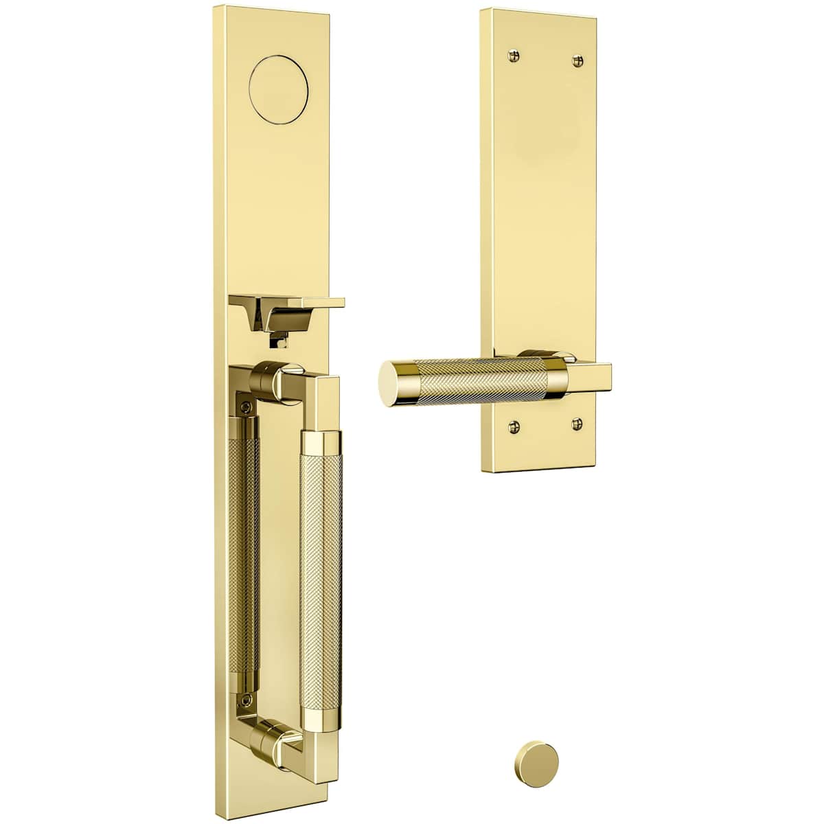 85317.RFD Gramercy Knurled dummy handleset - Non-Lacquered Brass