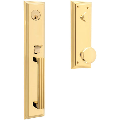 Estate 85342 Tremont Handleset – Entry – Less Interior Trim – Lifetime Polished Brass
