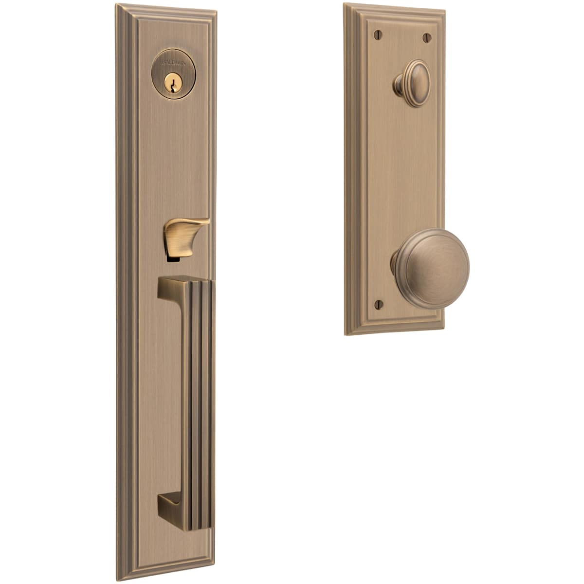 Estate 85342 Tremont Handleset – Dummy – Less Interior Trim – Satin Brass and Black
