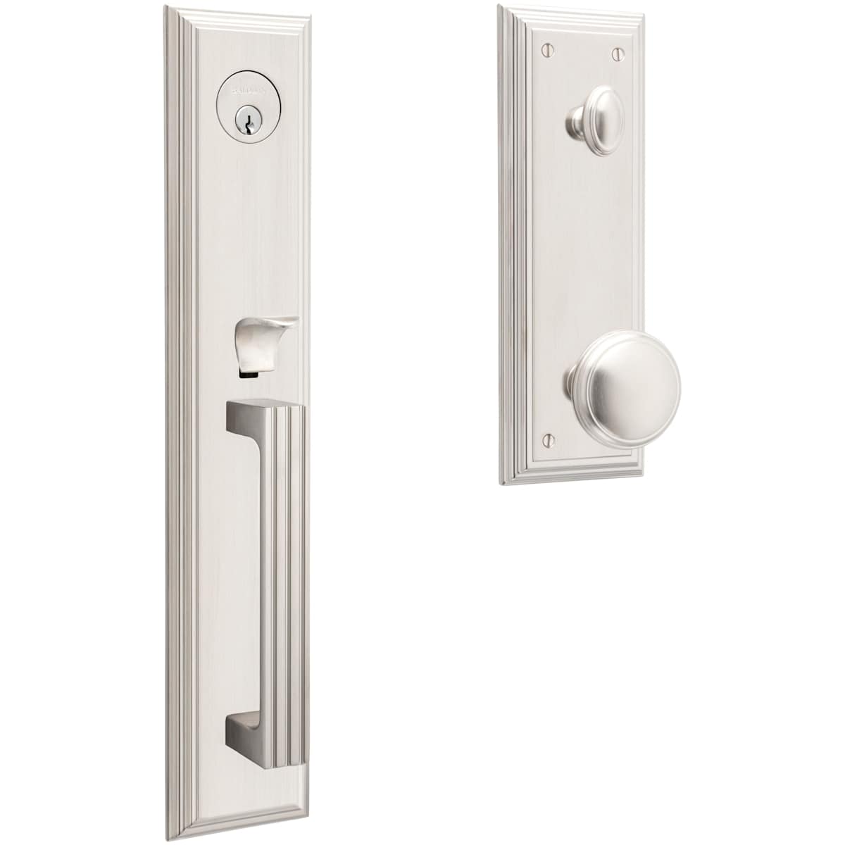 Estate 85342 Tremont Handleset – Entry – Less Interior Trim – Lifetime Satin Nickel