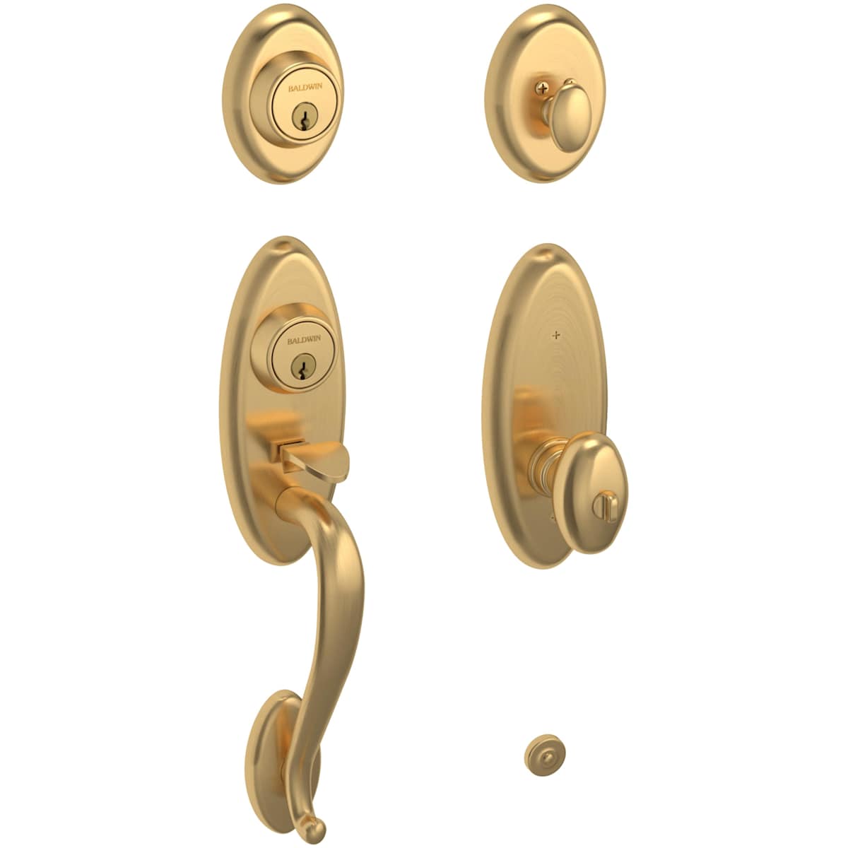 Estate 85345 Landon Handleset – Entry – Lifetime Satin Brass – Right Hand