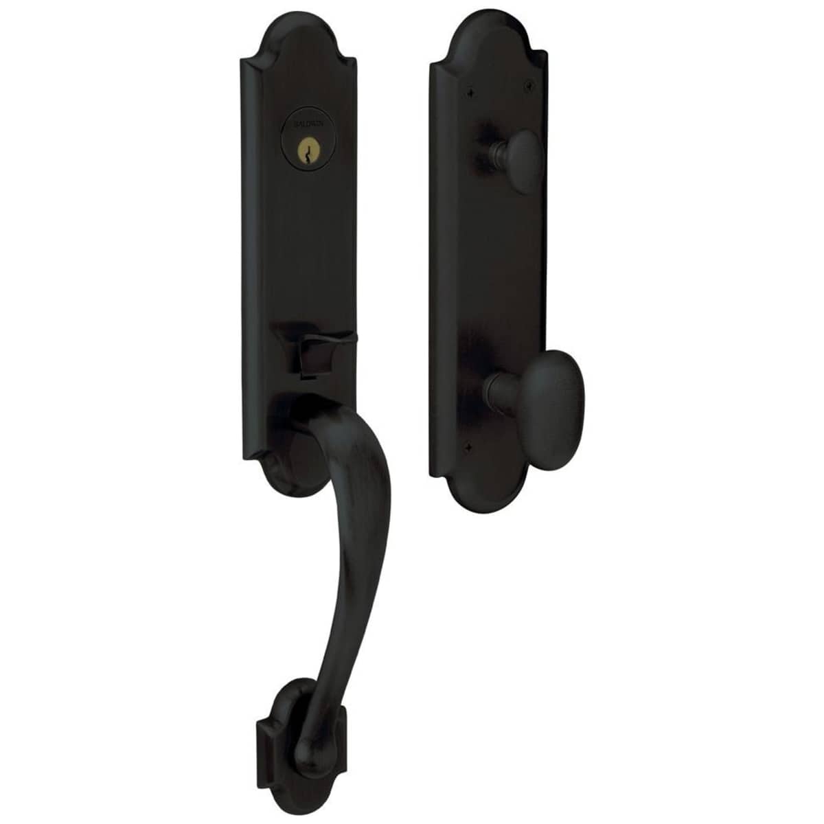 Estate 85354 Boulder Handleset – Entry – Satin Black – Right Hand