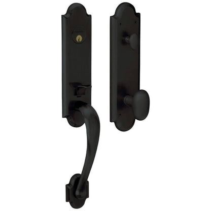 Estate 85354 Boulder Handleset – Entry – Satin Black – Right Hand