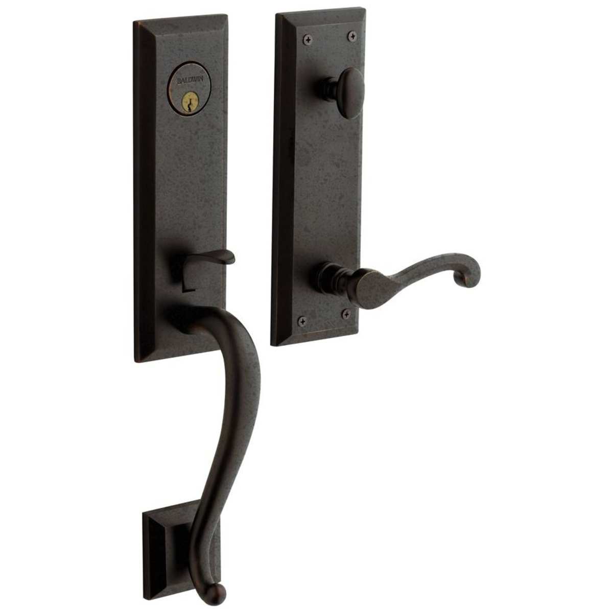 Estate 85355 Stonegate Handleset – Dummy – Distressed Oil Rubbed Bronze – Right Hand