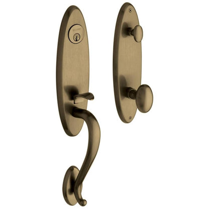 Estate 85360 Blakely Handleset – Entry – Satin Brass and Black – Right Hand