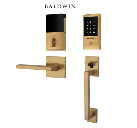 Baldwin 85393 Minneapolis Touchscreen Handleset — Lifetime Satin Brass (044)