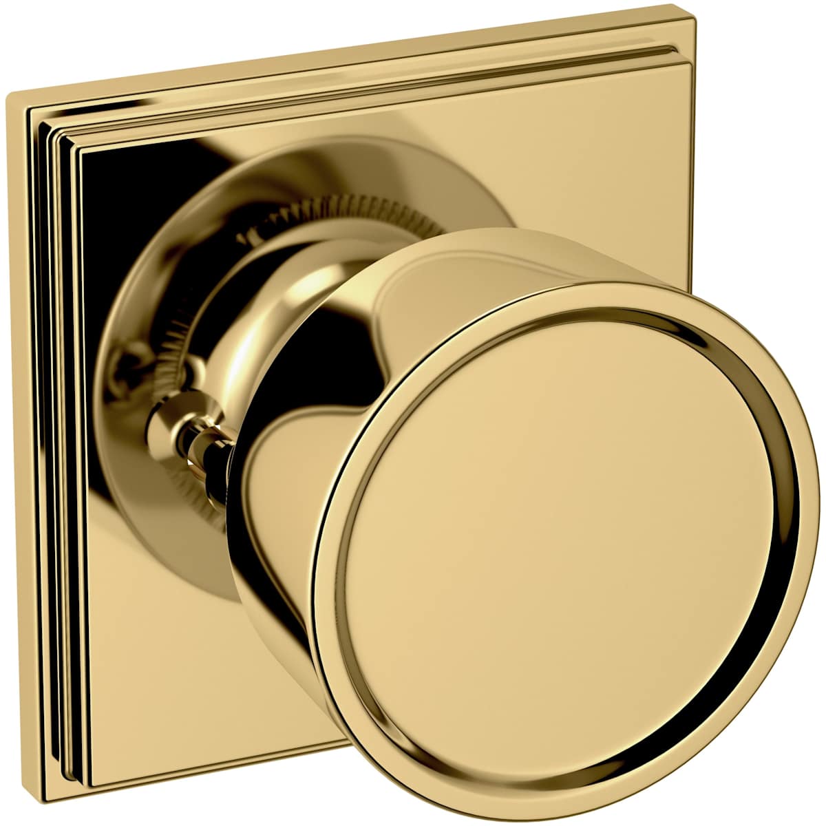 Estate K007 Hollywood Hills Knob (2") with R050 Rose – Half Dummy – Lifetime Polished Brass