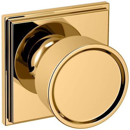 Estate K007 Hollywood Hills Knob (2") with R050 Rose – Half Dummy – Non-Lacquered Brass