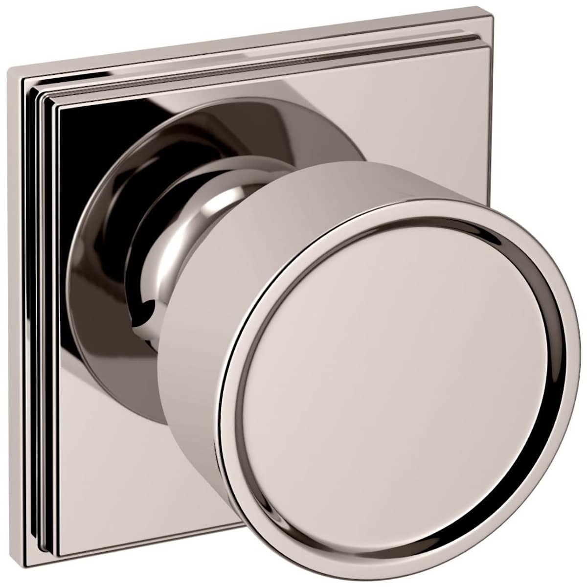 Estate K007 Hollywood Hills Knob (2") with R050 Rose – Half Dummy – Lifetime Polished Nickel