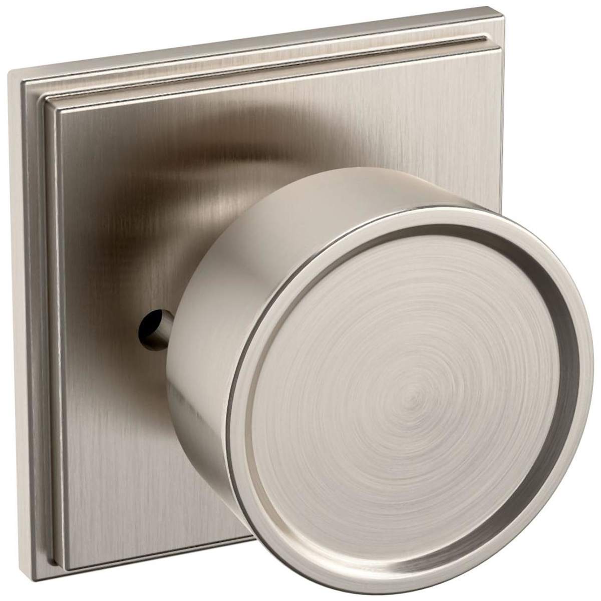 Estate K007 Hollywood Hills Knob (2") with R050 Rose – Half Dummy – Lifetime Satin Nickel