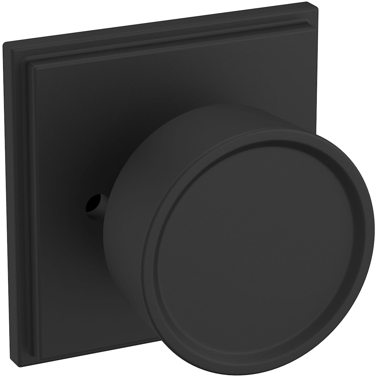 Estate K007 Hollywood Hills Knob (2") with R050 Rose – Half Dummy – Satin Black