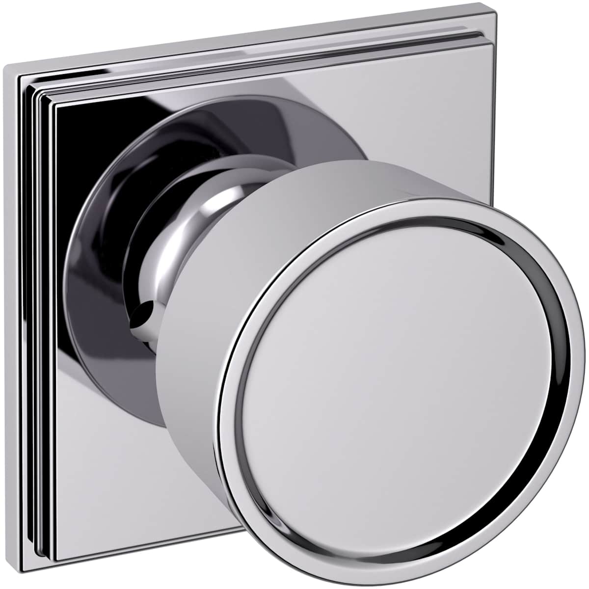 Estate K007 Hollywood Hills Knob (2") with R050 Rose – Half Dummy – Polished Chrome