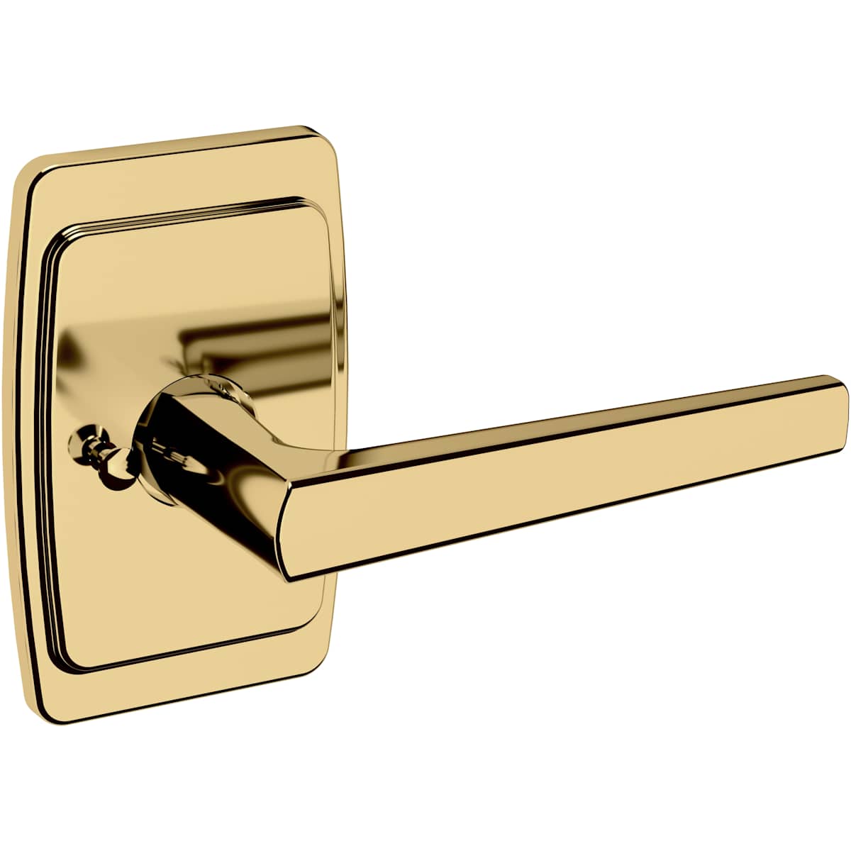Estate L024 Privacy Door Lever Set with R046 Rose – Lifetime Polished Brass