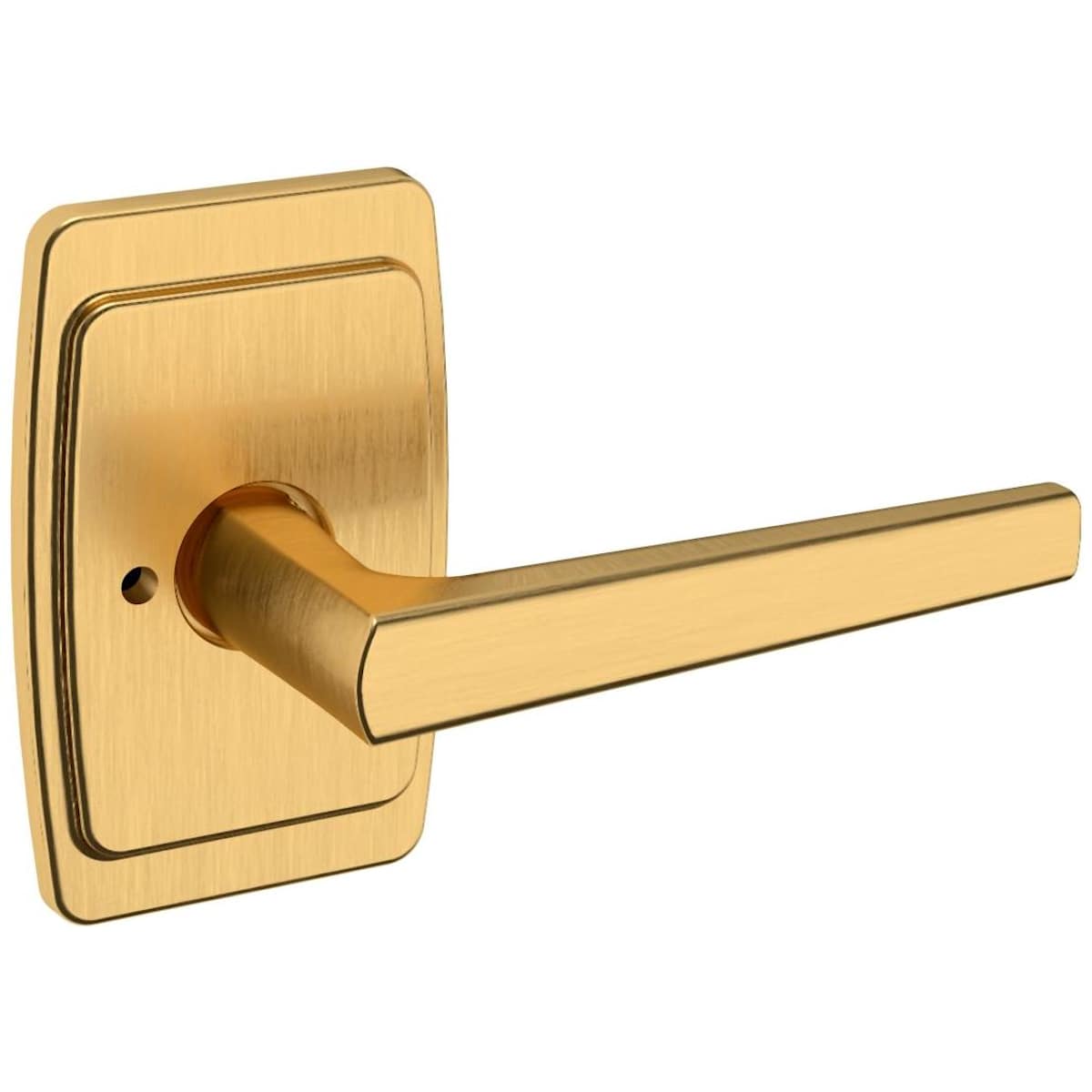 Estate L024 Privacy Door Lever Set with R046 Rose – Lifetime Satin Brass