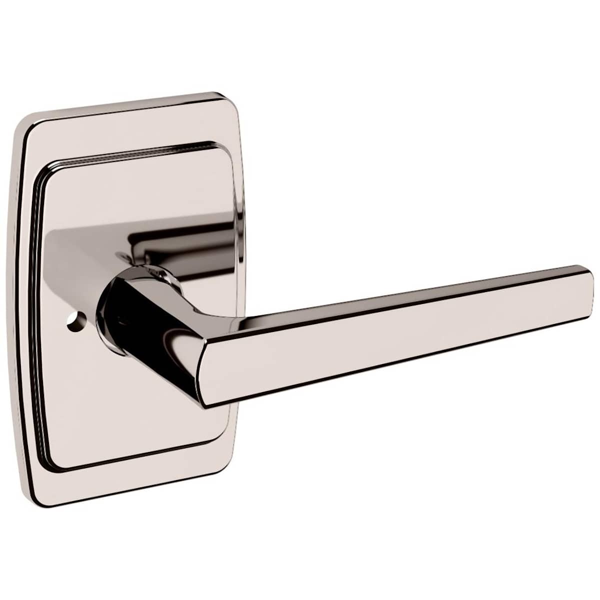 Estate L024 Privacy Door Lever Set with R046 Rose – Lifetime Polished Nickel