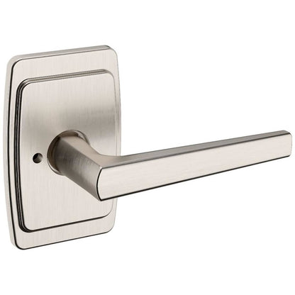 Estate L024 Privacy Door Lever Set with R046 Rose – Lifetime Satin Nickel