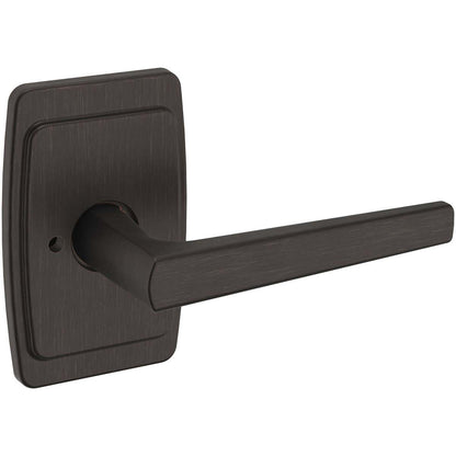 Estate L024 Privacy Door Lever Set with R046 Rose – Venetian Bronze
