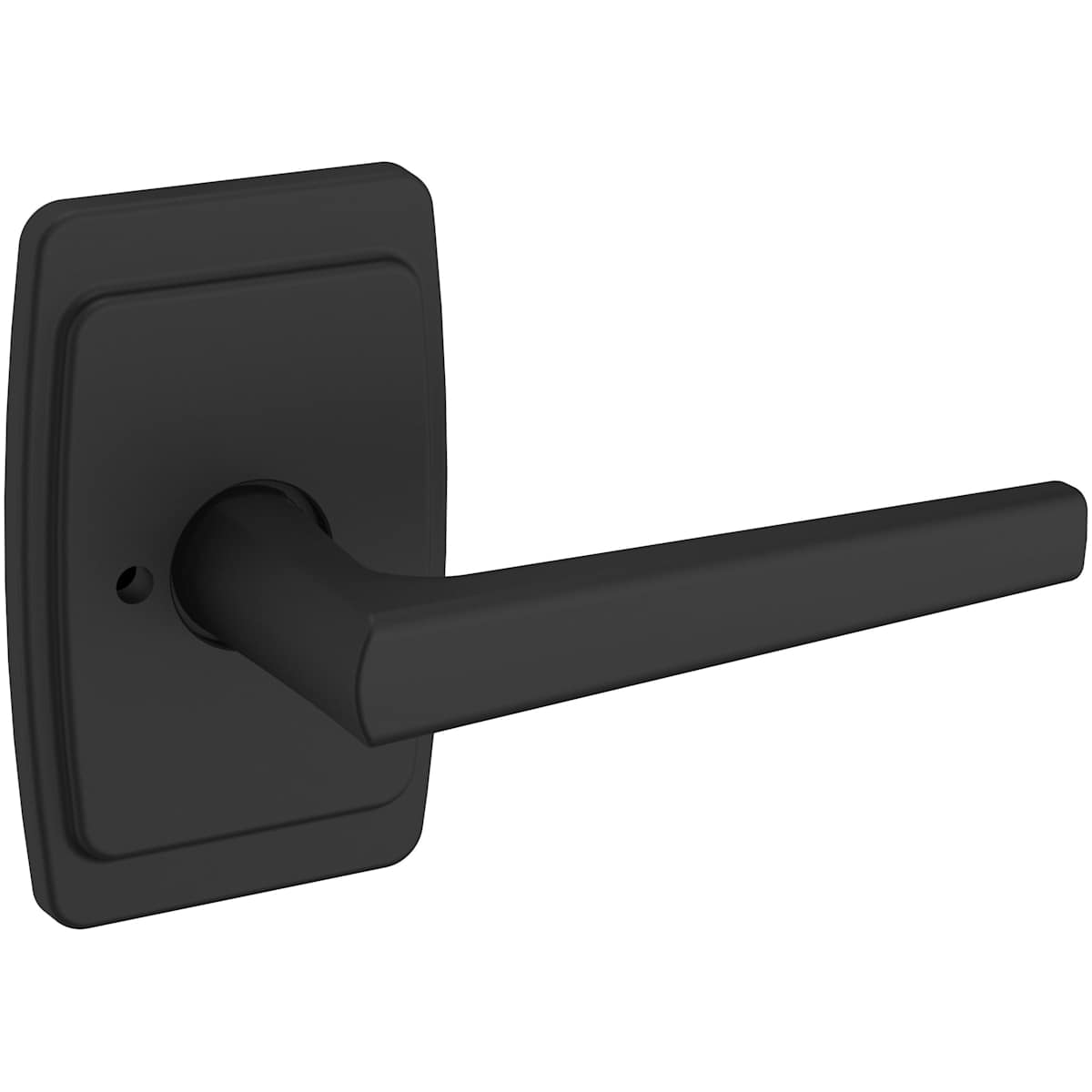 Estate L024 Privacy Door Lever Set with R046 Rose – Satin Black