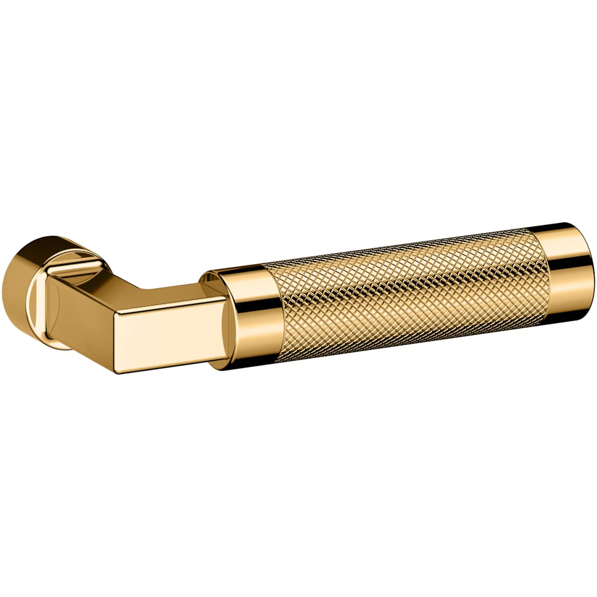 Estate L030 Gramercy Knurled Right Handed Single Door Lever without Rosette – Lifetime Polished Brass